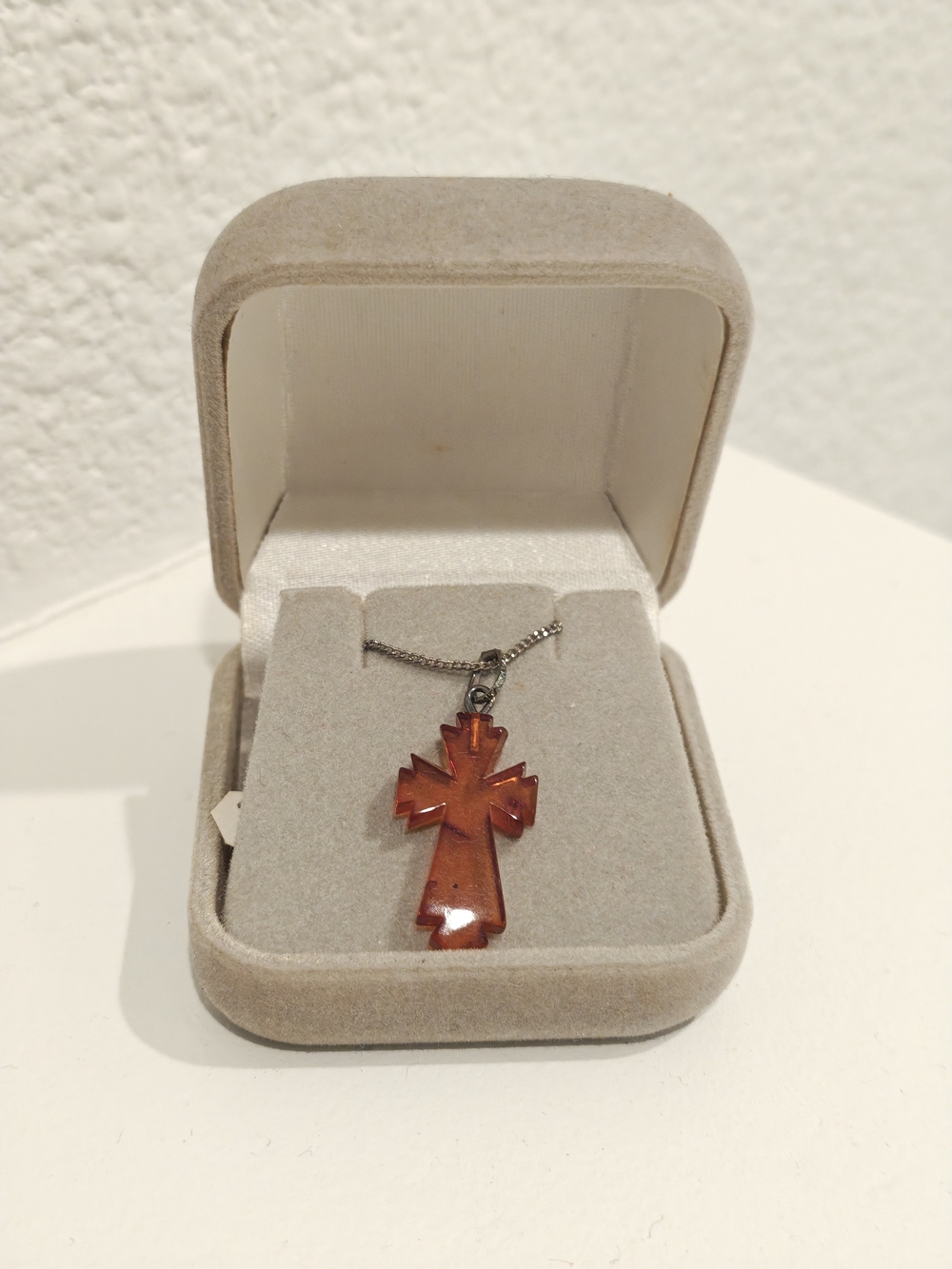Amber Cross Pendant Necklace - Women Jewelry